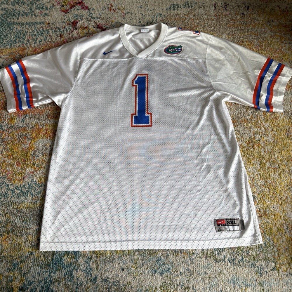 Nike Florida Gators #1 Football Jersey 3XL White Mesh